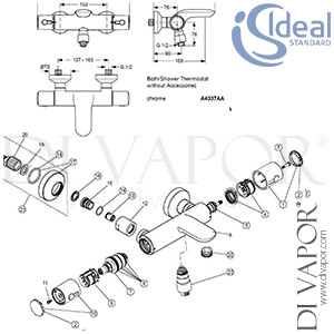 Ideal Standard Melange Exposed Thermostatic Bath Shower Spare Parts - IDL DV 253